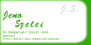 jeno szelei business card