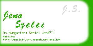 jeno szelei business card